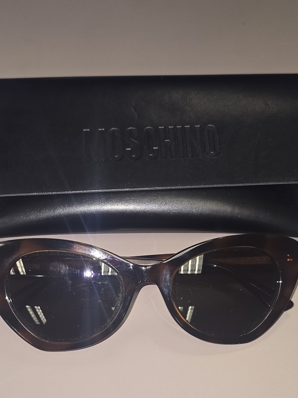 New Moschino MOS147/S Cat Eye Havana Sunglasses Brown Tinted Plastic Lens